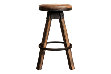 Bar stool brown color furniture isolated on transparent back ground