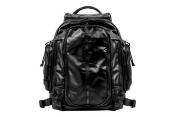 Black sport bag isolated on transparent background