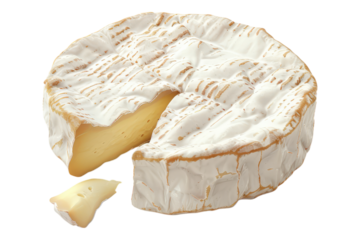 Camembert cheese isolated on transparent back ground