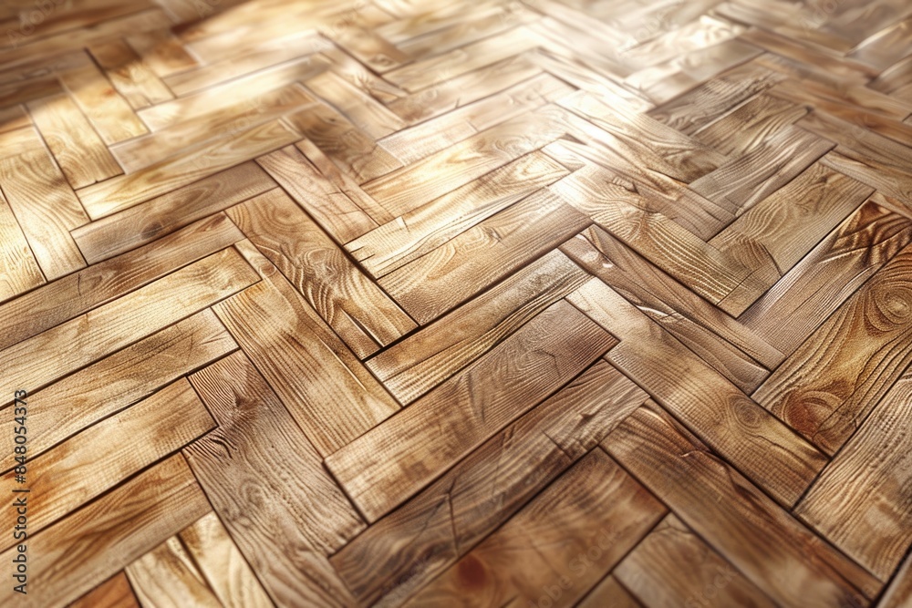 Poster A close-up shot of a wooden floor with a repeating pattern