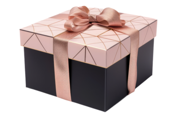 Chic geometry pattern box isolated on transparent background