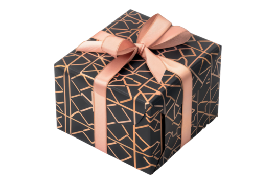 Chic geometry pattern box isolated on transparent background