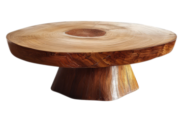 Coffee wooden table isolated on transparent back ground