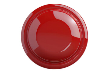 Red button isolated on transparent background
