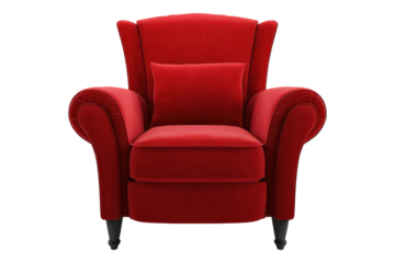 Red chair isolated on transparent background