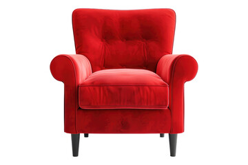 Fototapeta premium Red chair isolated on transparent background