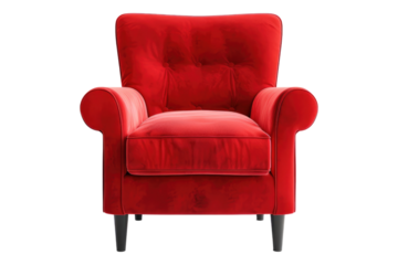 Red chair isolated on transparent background