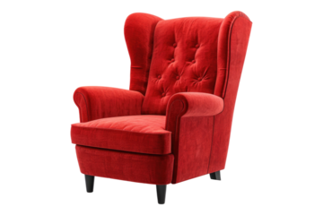 Red chair isolated on transparent background