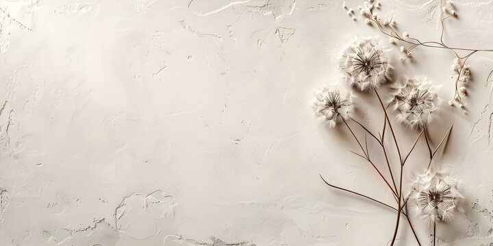 Elegant condolence card with neutral background and dandelion design. Concept Condolence Card, Elegant Design, Dandelion Theme, Neutral Background