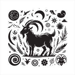goat vector, illustration