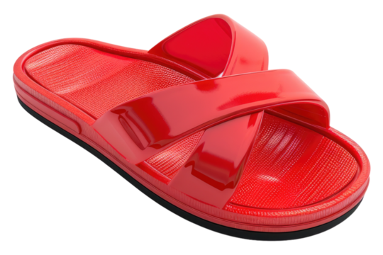 Red sandal isolated on transparent background