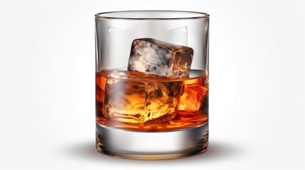 glass of whiskey on transparent background 