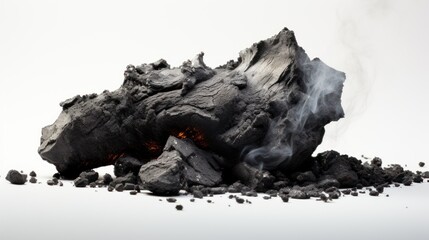Fototapeta premium smoldering coal on white 