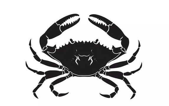 black crab on white background clip art preview