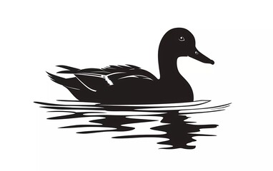 duck silhouette vector illustration on white background