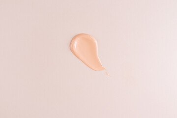A sample, a stroke of foundation powder in a natural tone. cosmetic swatch. Mockup for the design of the cosmetic texture of the product.