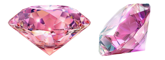 pink diamond isolated on a transparent background