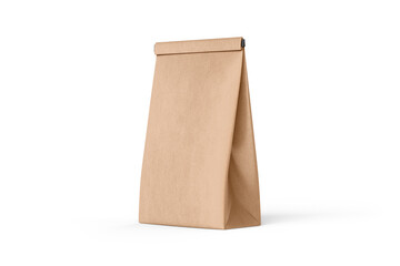 Blank Coffee Kraft Paper Packaging Pouch Bag 3d illustration 