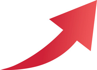 シンプルな矢印のアイコン　グラデーション　赤　ピンク　イラスト　素材