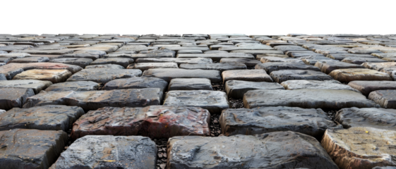Rock stone sidewalk cut out transparent isolated on white background PNG file
