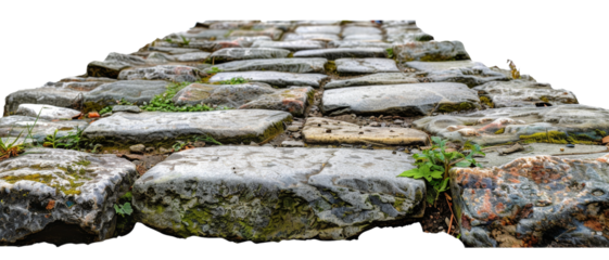 Rock stone sidewalk cut out transparent isolated on white background PNG file