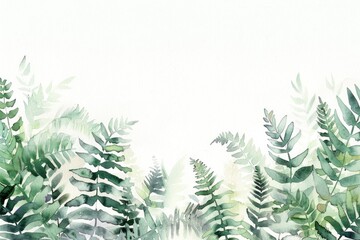 Obraz premium A serene forest landscape painted in watercolors, featuring trees and foliage