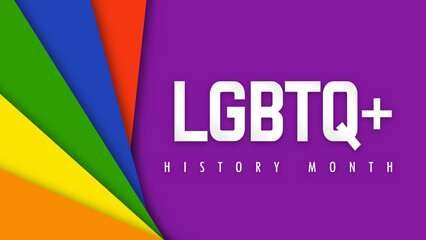 Design LGBTQ HISTORY MONTH. Paper cut. LGBT colors. Minority problem. PRIDE parade. Coexistence harmony and multicultural community integration. Vector illustration