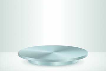 Striking silver metallic podium background