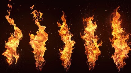 Flames on black background