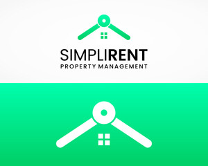 Clothes hanger sign as a representation of rent and house icon logo design.

