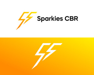 Letter S monogram lightening bolt electric power industry logo design.