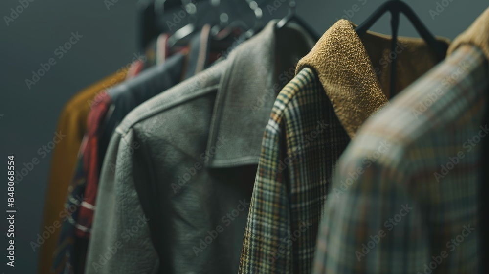 Poster Shirts hanging on a rack in various colors and styles