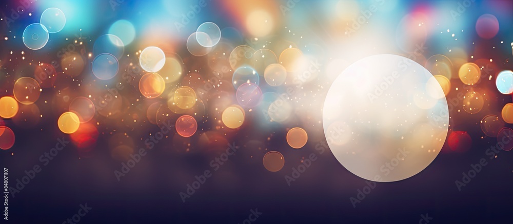 Poster Circle bokeh image for background. Creative banner. Copyspace image