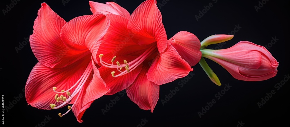 Poster the colorful amaryllis. creative banner. copyspace image