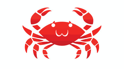 Red crab glyph icon. Seafood clipart isolated on wh