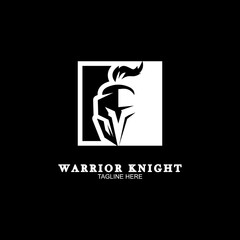 Modern spartan warrior logo vector template. The symbol of a strong knight. Hero vector illustration.