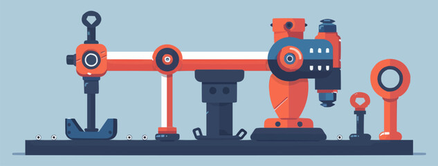 A car jack and lug wrench. Vector flat minimalistic isolated illustration.