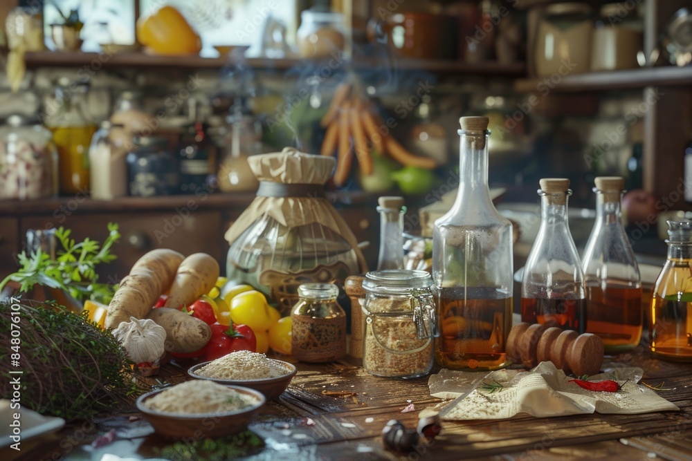 Poster a table filled with various dishes and snacks, ideal for events or gatherings