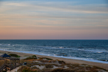 Early evening light along Nags Head Beach in Outer Banks, North Carolina, USA