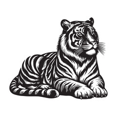 Tiger sitting vector art
