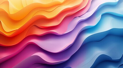 A colorful wave of paper with a rainbow of colors
