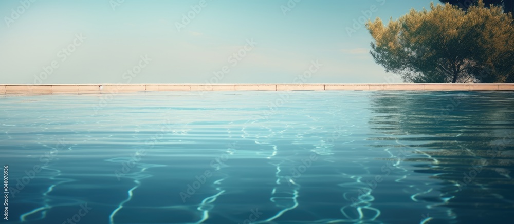 Poster Background of water in the pool. Creative banner. Copyspace image