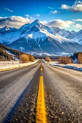 Naklejka premium road to the mountains