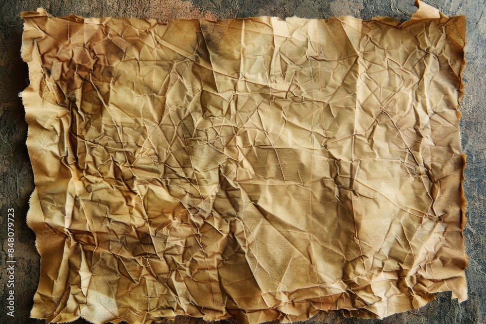 Poster a single sheet of brown paper lies flat on a table, providing a simple and understated background fo