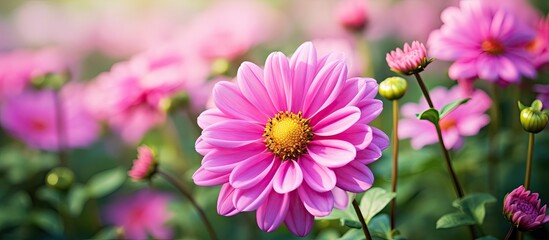 Obraz premium pink flower. Creative banner. Copyspace image