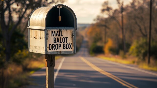 A mailbox for balot drop in voting season at road side
