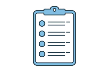 Clipboard icon. icon related to action plan. suitable for web site, app, user interfaces, printable etc. flat line icon style. simple vector design editable
