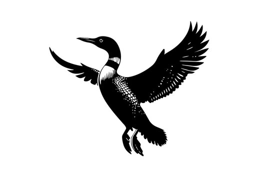recommend clip art: loon black silhouette style vector illustration art isolated on transparent background - Generative AI