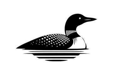 loon black silhouette style vector illustration art isolated on transparent background - Generative AI