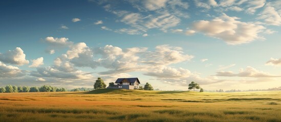 Holiday home in the countryside. Creative banner. Copyspace image